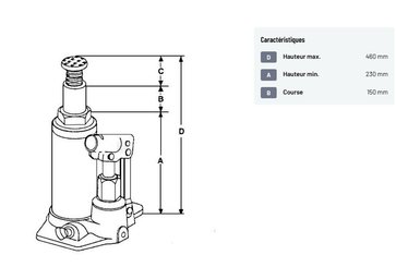 Divers - Non définie - Cric hydraulique bouteille 12T