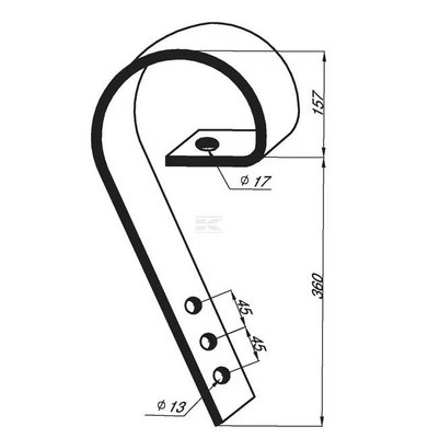 Divers - Non définie - Porte-dents 80x10x500mm sans pointe adaptable pour Väderstad