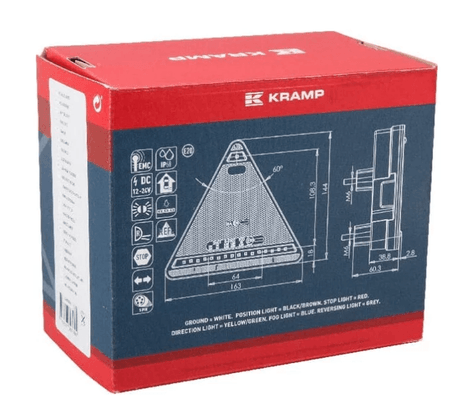 Divers - Non définie - Feu arrière LED triangulaire droit, 12-24V, 163x144x38.8mm, 5 fiches