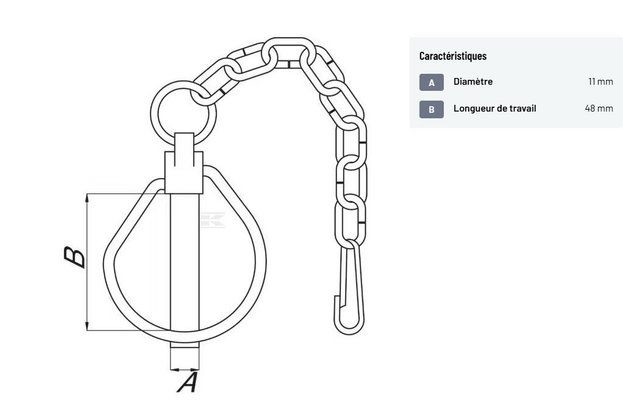 Divers - Non définie - Goupille de sécurité + chaîne