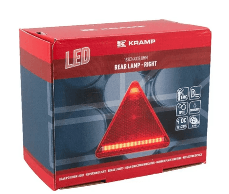 Divers - Non définie - Feu arrière LED triangulaire droit, 12-24V, 163x144x38.8mm, 5 fiches