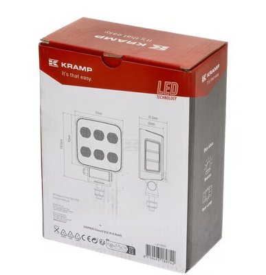 Divers - Non définie - Lampe de travail LED, 60W, 6600lm, carrée, 12/24V, blanche, 92x109,5x51,1mm