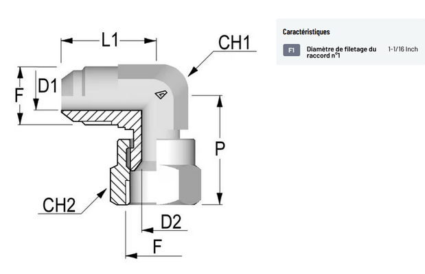 Divers - Non définie - Raccord coude orientable JIC/U