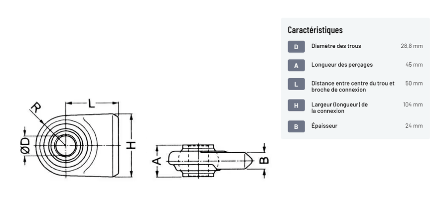 Divers - Non définie - Rotule à souder 28,8 KF lourd