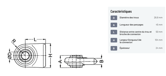 Divers - Non définie - Rotule à souder 28,8 KF lourd