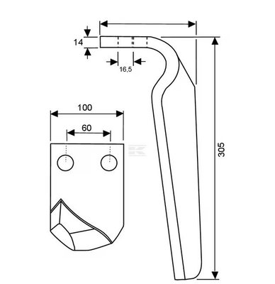 Divers - Non définie - Dent herse rot.G.ép12 p/Pégoraro
