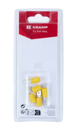 Divers - Non définie - Cosse plate mâle, jaune 6,3x0,8mm - 4,0-6,0mm² (x5)