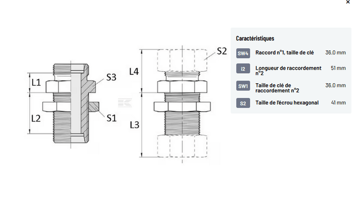 Divers - Non définie - Raccord cloison 22L