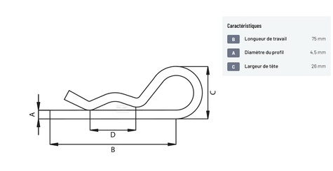 Divers - Non définie - Goupille bêta 4,5 mm (x6)