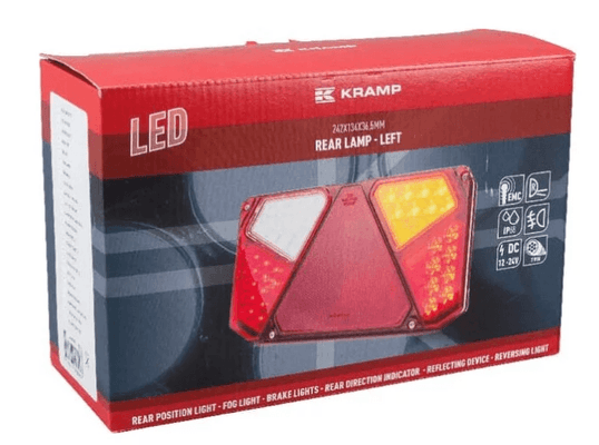 Divers - Non définie - Feu arrière LED rectangle gauche 12-24V, 242x134x36.5mm, 7-fiches