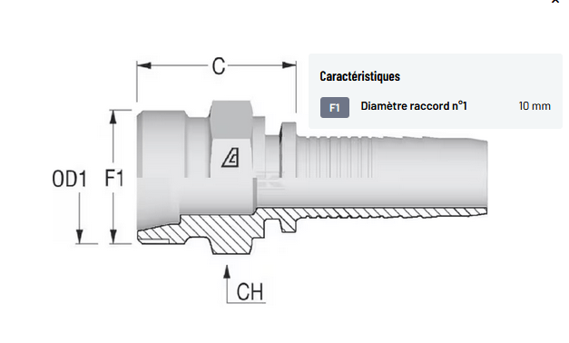 Divers - Non définie - Raccord à sertir DN10-M16x1,5-