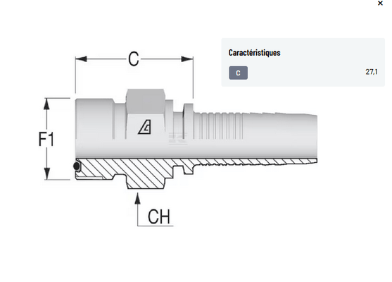 Divers - Non définie - RACCORD A SERTIR DN13-13/16
