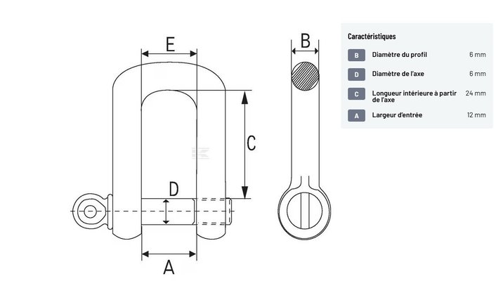 Divers - Non définie - Maillon en D 1/4"" (2x)"