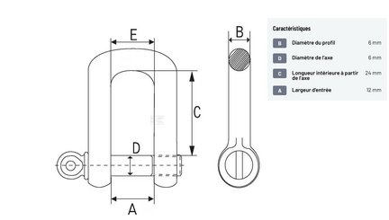 Divers - Non définie - Maillon en D 1/4"" (2x)"