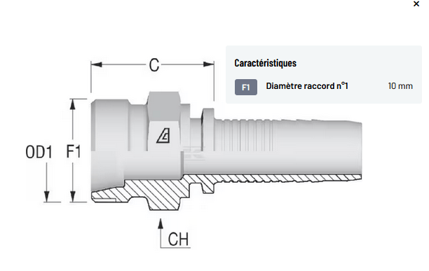 Divers - Non définie - Raccord DN10-M18x150-12L