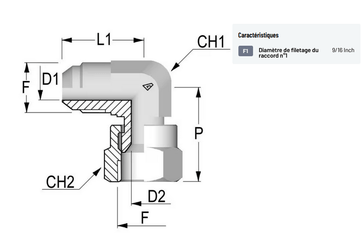 Divers - Non définie - Raccord coude orientable JIC/U