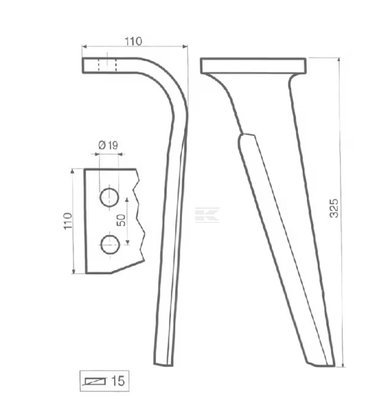 Divers - Non définie - Dent de herse G. p/KV EP15