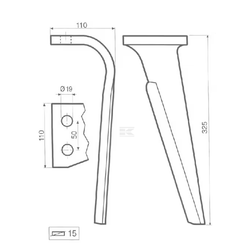 Divers - Non définie - Dent de herse G. p/KV EP15