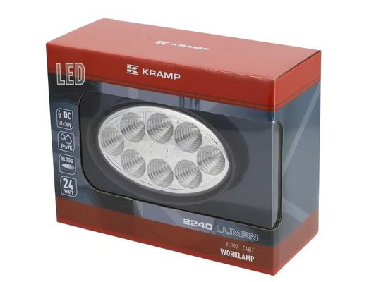 Divers - Non définie - Phare de travail LED ovale 24W 2240lm, 10/30V, 141.5x64.5x90mm faisceau large 8 LED