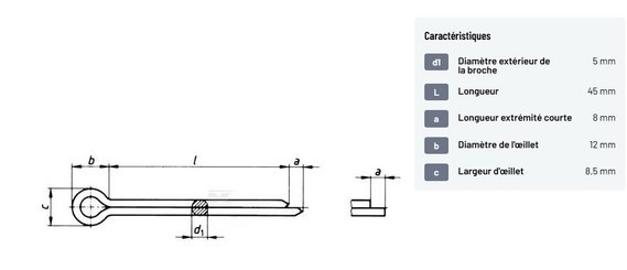 Divers - Non définie - Goupille fendue 5x45mm (10x)