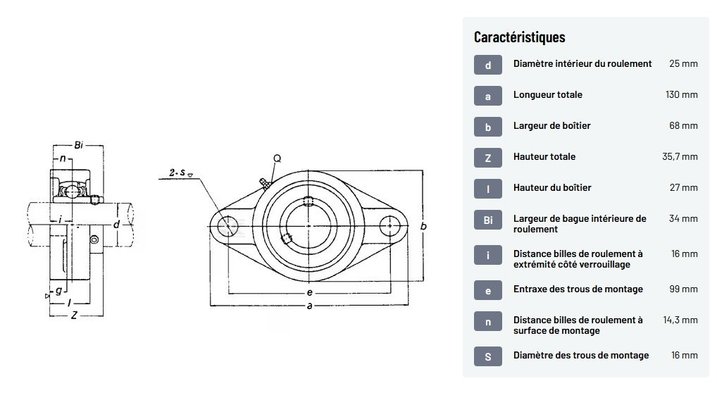 Divers - Non définie - Roulement à flasque oval cpl.