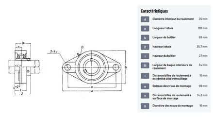 Divers - Non définie - Roulement à flasque oval cpl.