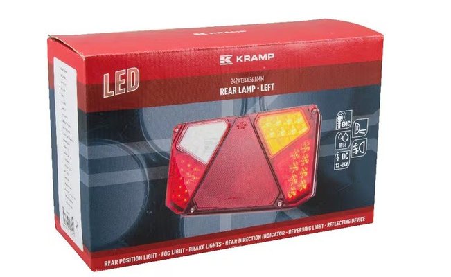 Divers - Non définie - Feu arrière LED rectangle gauche 12-24V, 242x134x36.5mm