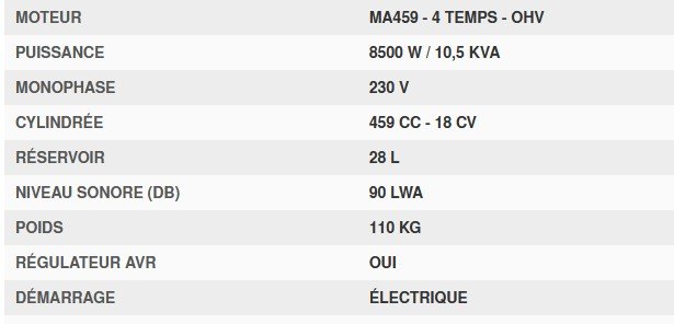 Divers - Non définie - Groupe essence monophasé 8500w