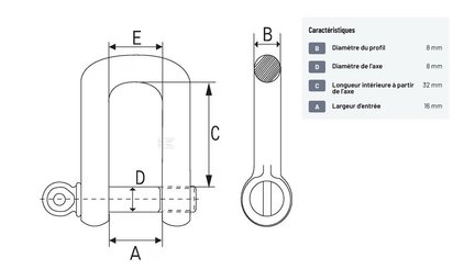 Divers - Non définie - Maillon en D 5/16"" (2x)"