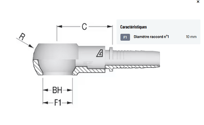Divers - Non définie - Raccord a sertir banjo D10 - M