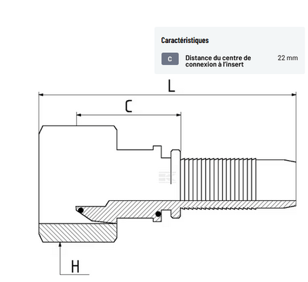 Divers - Non définie - Raccord á sertir DN08-1/2 BSP