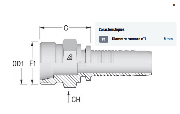 Divers - Non définie - Raccord à sertir DN08-M16x1,5-