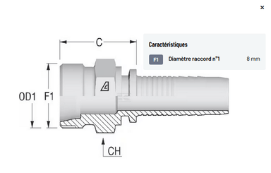 Divers - Non définie - Raccord à sertir DN08-M16x1,5-
