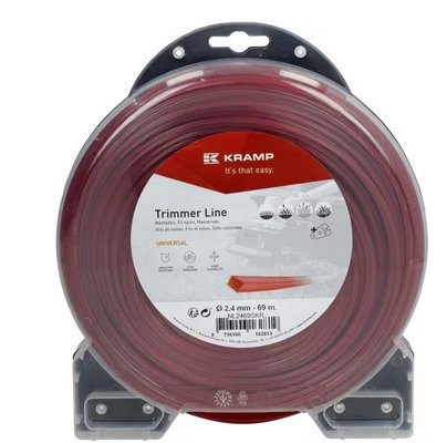 Divers - Non définie - Fil de coupe Ø 2.4mm 69m carré rouge