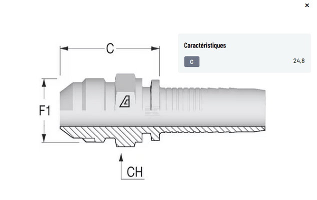Divers - Non définie - Raccord à sertir DN08-1/2 UNF