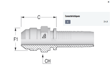 Divers - Non définie - Raccord à sertir DN08-1/2 UNF