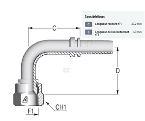 Divers - Non définie - Raccord à sertir DN13 - UNF 3/