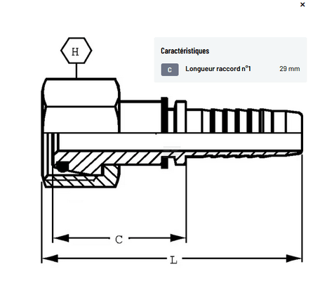 Divers - Non définie - Raccord DN16-M30x200-22L