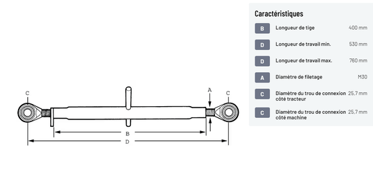Divers - Non définie - Barre de poussée 400-25,7 M30