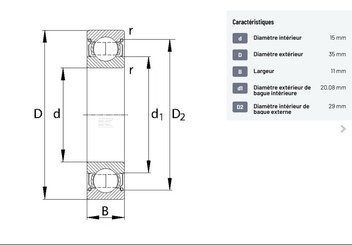 Divers - Non définie - Roulement à billes à gorge profonde 15x35x11mm