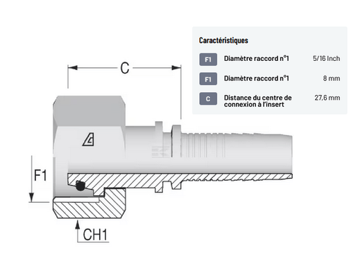 Divers - Non définie - Raccord à sertir DN08-M20x1,5-