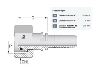 Divers - Non définie - Raccord à sertir DN08-M20x1,5-