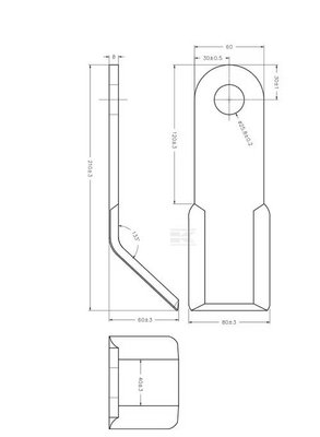 Pièces de Fauche - Couteaux & Lames - Fléau 60x8x210, D25