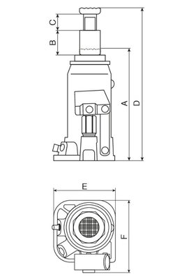 Divers - Non définie - Cric bouteille hydraulique base soudée 15T