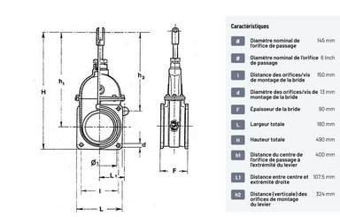 Divers - Non définie - Vanne + bride carrée 6"
