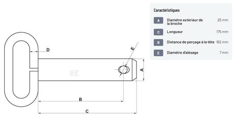 Divers - Non définie - Axe avec poignée 25x162mm