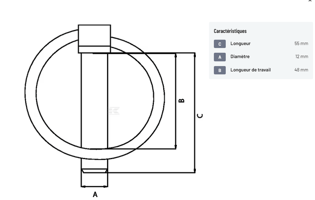 Divers - Non définie - Goupille clips 12x55mm (6x)