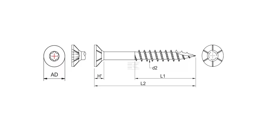 Divers - Non définie - Vis à panneau d'aggloméré 3.5x20mm TX15 à tête fraisée