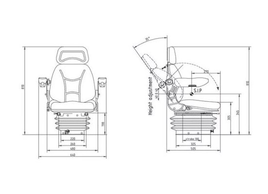 Divers - Non définie - Siège tissu à suspension pneumatique