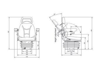 Divers - Non définie - Siège tissu à suspension pneumatique